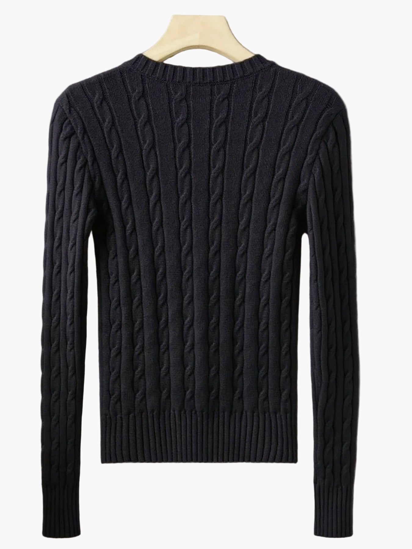 Damen Strickpullover mit Zopfmuster und V-Ausschnitt – Modischer Freizeit-Look