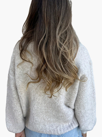 Damen Pullover mit V-Ausschnitt – Eleganter Freizeit-Strickpullover für Herbst und Winter