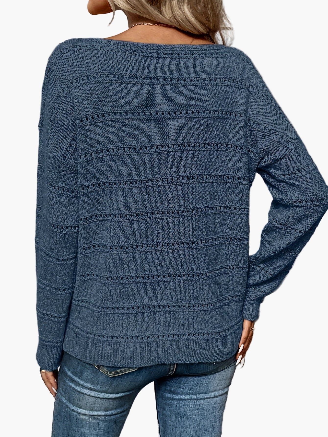 Damen Strickpullover Elegant Lässiger Herbst Winter Rundhals