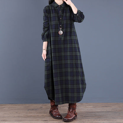 Marie – Baumwoll-Lapel Kleid mit langen Ärmeln für Mädchen