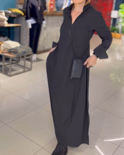 Damen Maxikleid Loose Fit Elegant – Minimalistischer Style für Alltag & besondere Anlässe