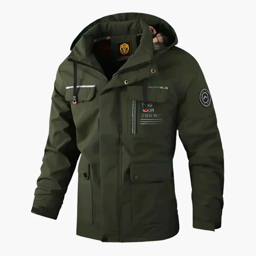Herren Winter Outdoorjacke mit Kapuze – Winddichte & Wasserdichte Multifunktionsjacke für Alltag und Abenteuer