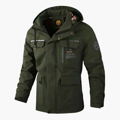 Herren Winter Outdoorjacke mit Kapuze – Winddichte & Wasserdichte Multifunktionsjacke für Alltag und Abenteuer