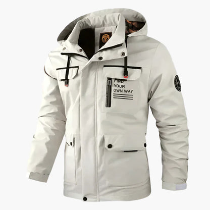 Herren Winter Outdoorjacke mit Kapuze – Winddichte & Wasserdichte Multifunktionsjacke für Alltag und Abenteuer