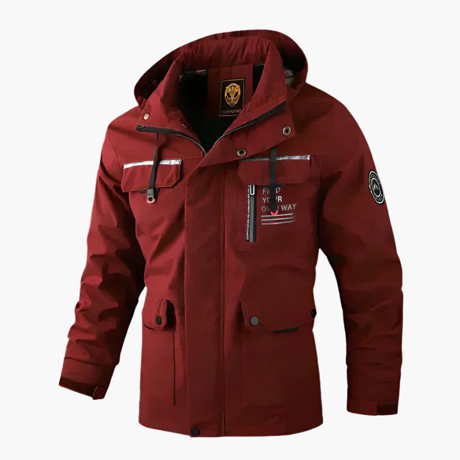 Herren Winter Outdoorjacke mit Kapuze – Winddichte & Wasserdichte Multifunktionsjacke für Alltag und Abenteuer