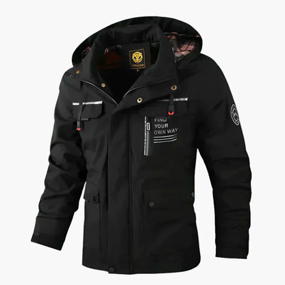 Herren Winter Outdoorjacke mit Kapuze – Winddichte & Wasserdichte Multifunktionsjacke für Alltag und Abenteuer