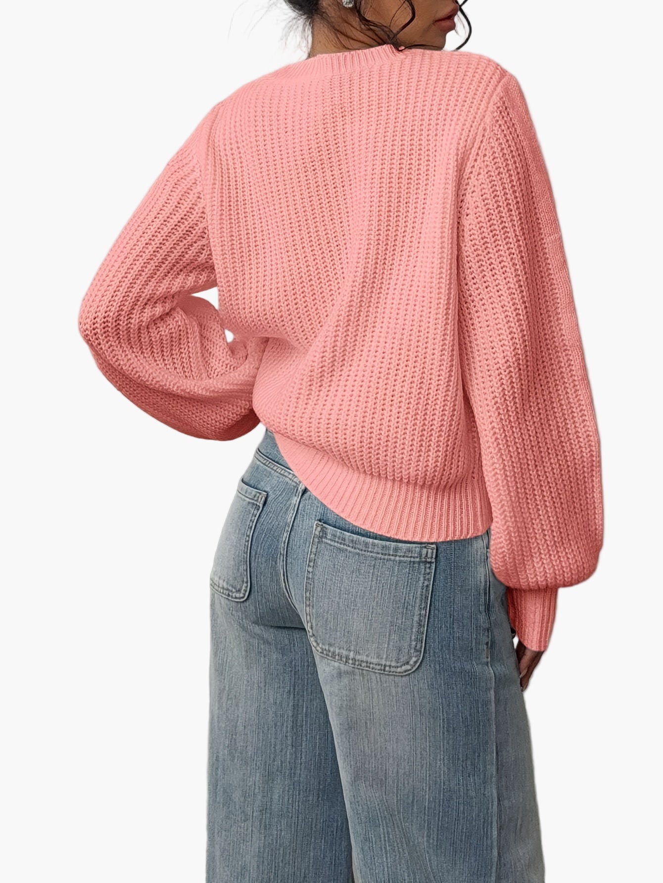 Damen Strickpullover mit Rundhalsausschnitt – Lässiger Basic Sweater für Alltag und Freizeit