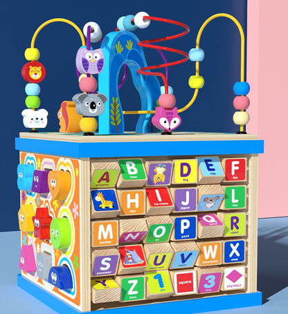 Kinder Multifunktions Motorikwürfel Lernspielzeug – Alphabet, Zahlen & Formen – Lernspiel für Jungen & Mädchen