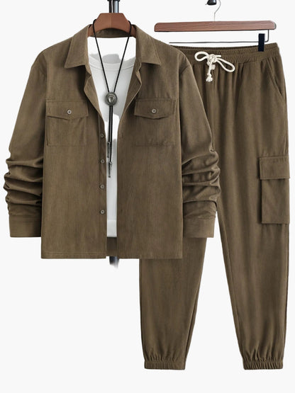 Herren Freizeit Set Zweiteiler – Sportlicher Style mit Cargo Jogginghose und Jacke, Modern & Lässig für Alltag und Streetwear