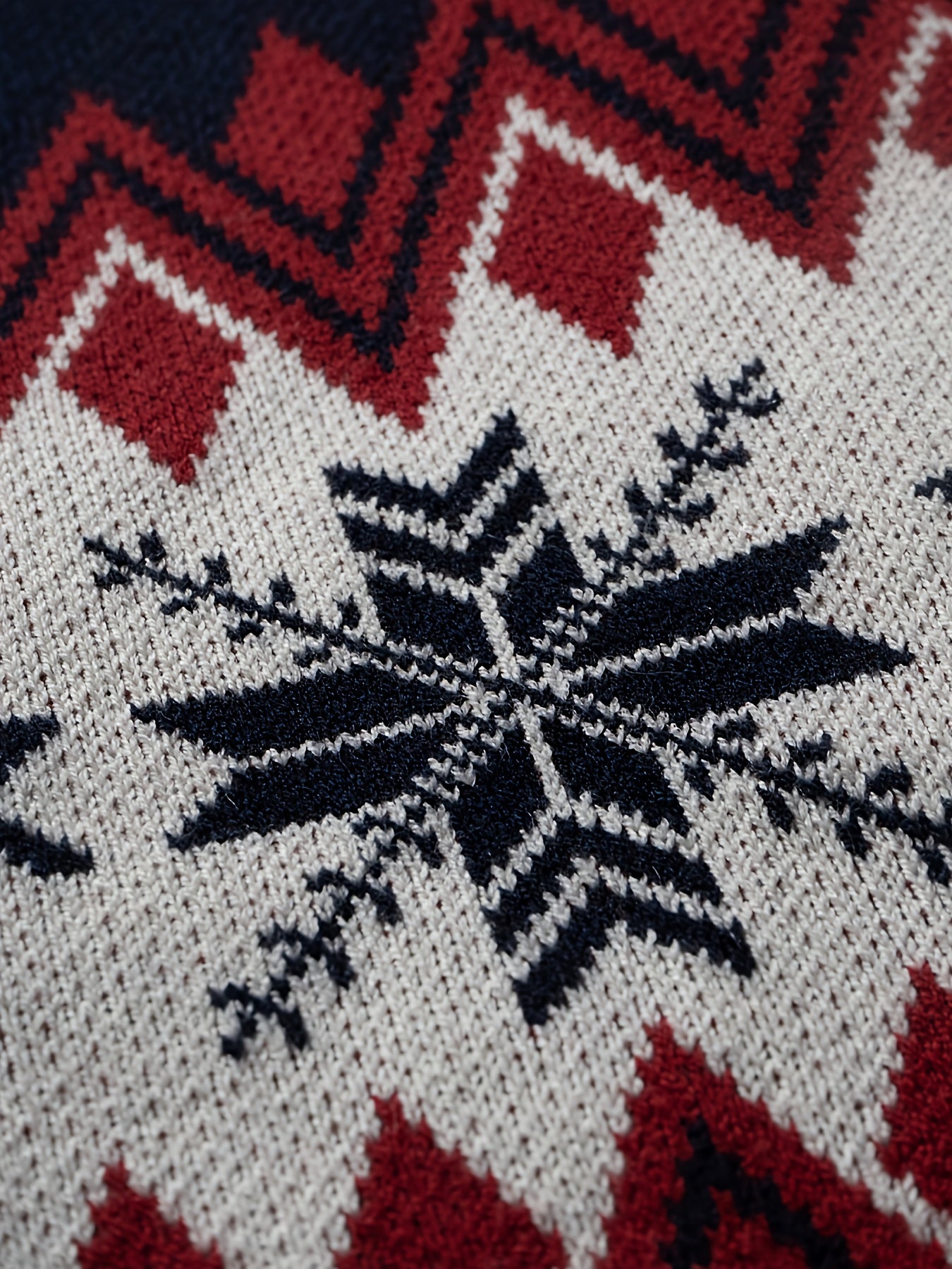 Herren Weihnachtspullover mit Rentier- und Schneeflockenmuster, Casual Winter Style