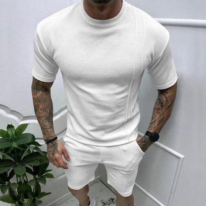 David – Rundhals Kurzarm Shorts Anzug für Sport und Freizeit