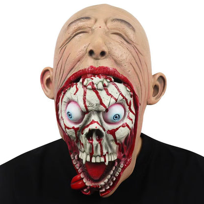 Halloween Latex-Maske Horror Big Mouth für Erwachsene – Gruselige Verkleidung & Party Kostüm