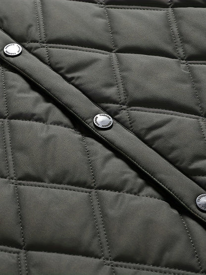 Herren Steppjacke mit modernem Rautenmuster – Eleganter Alltagsstil für Business & Freizeit