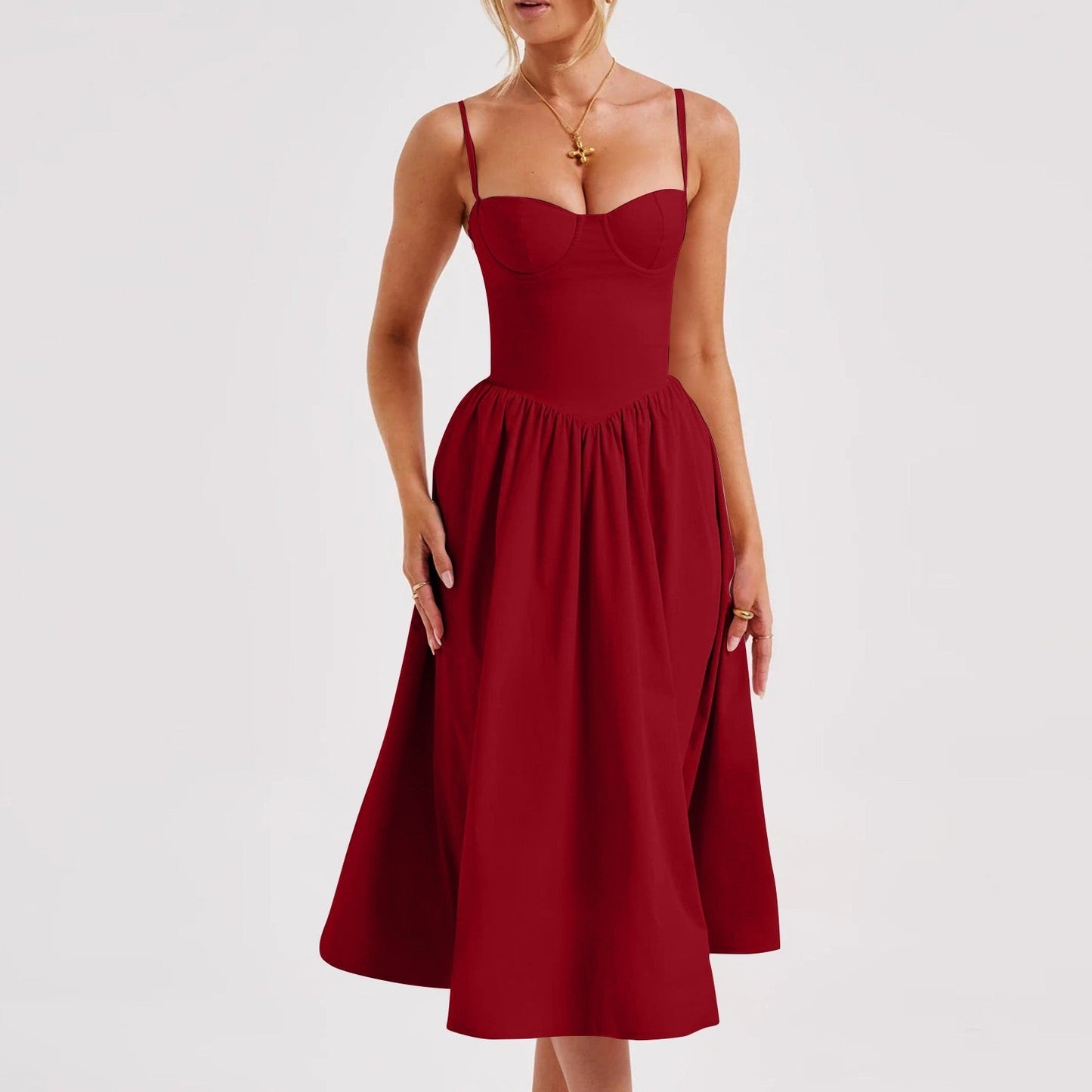 Vanessa – Französisches Retro-Langes Kleid im Hofstil
