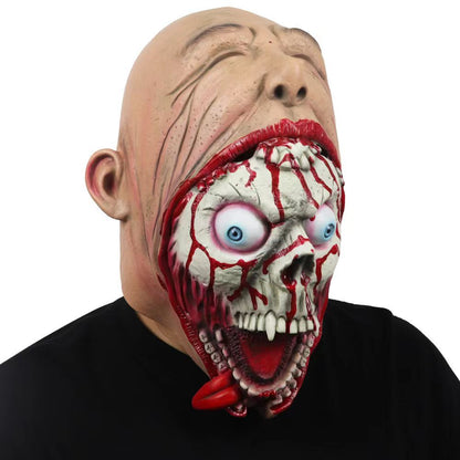 Halloween Latex-Maske Horror Big Mouth für Erwachsene – Gruselige Verkleidung & Party Kostüm