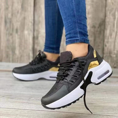 Georgina – Runde Schnürung mit Netz in Übergröße Freizeit-Sneaker