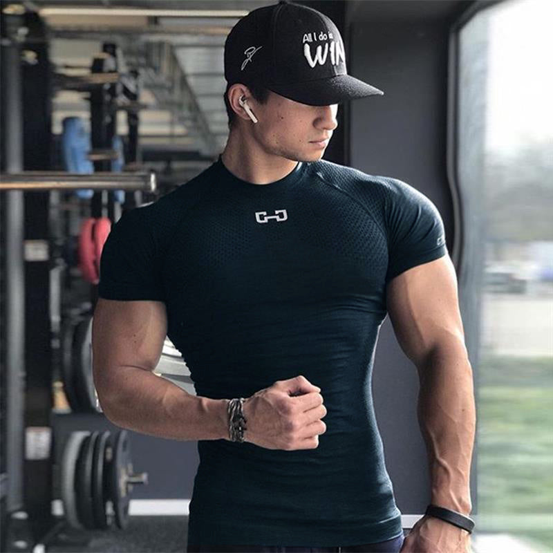 Justin – Kurzärmliges T-Shirt für das Fitnessstudio mit schnelltrocknendem Stoff