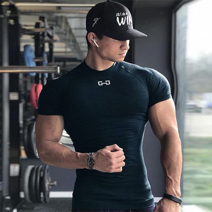 Justin – Kurzärmliges T-Shirt für das Fitnessstudio mit schnelltrocknendem Stoff