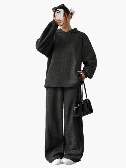 Damen Freizeit Hoodie & Jogginghose Set – Bequemer Loungewear Trainingsanzug für Herbst und Winter