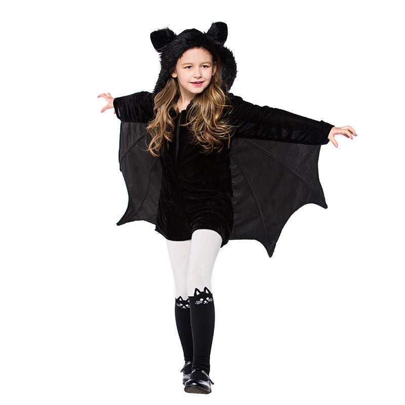 Kinder Halloween Fledermaus Kostüm – Unisex Verkleidung für Halloween-Partys & Trick-or-Treat