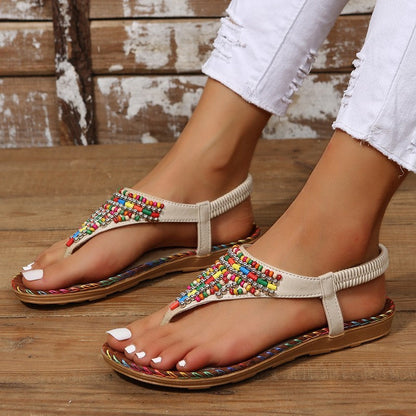 Helen – Bohemia Stil Clip Zehen Sandalen für Frauen Rom Strand Schuhe Sommer