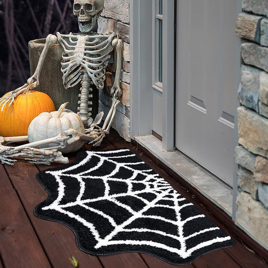 Halloween Fußmatte Spinnennetz – Deko-Teppich für den Eingangsbereich, perfekte Halloween-Party-Atmosphäre
