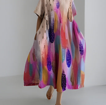 Tamara – 3D Gedrucktes Baumwollähnliches Freizeitkleid