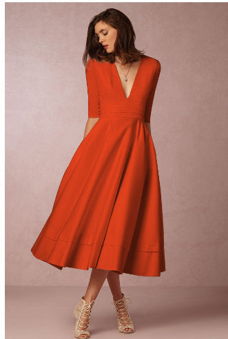 Alison – V-Ausschnitt Kleid im Retro 60er Swing Stil