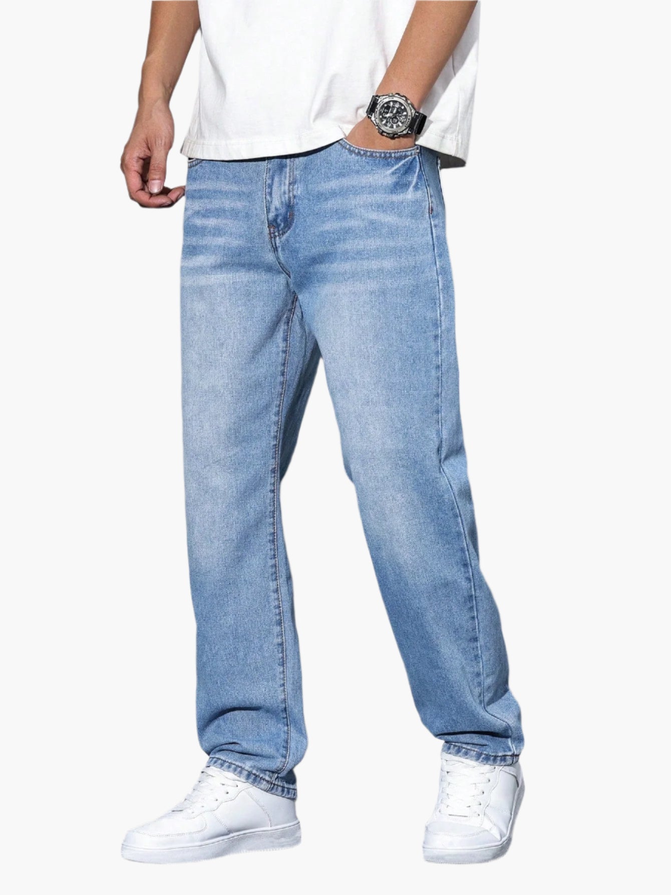 Herren Relaxed Fit Casual Jeans – Bequeme Freizeithose im geraden Schnitt für Alltag und Büro