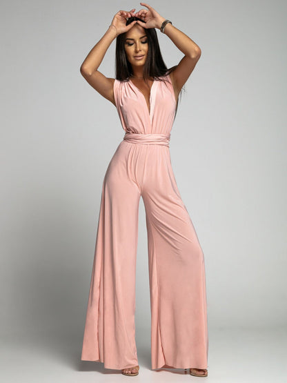 Lily – Tief ausgeschnittene ärmellose Jumpsuit mit Rückenausschnitt