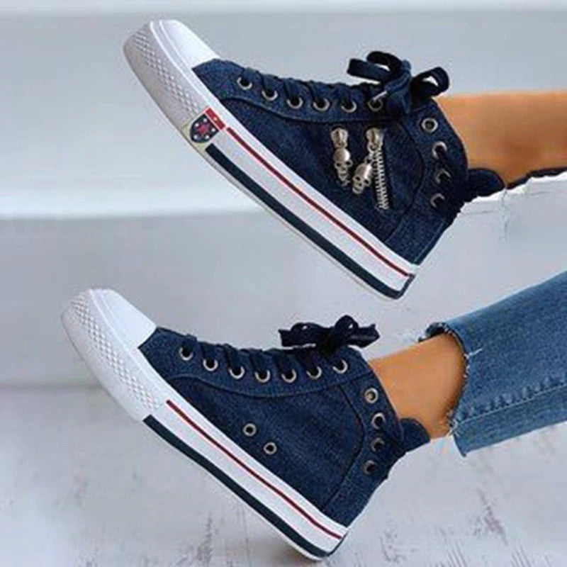 Jade – Atmungsaktive hohe Damen-Schnürschuhe in Übergrößen