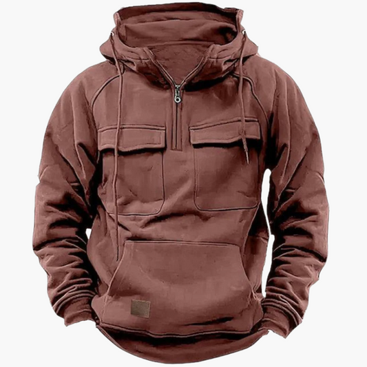 Herren Winter Hoodie mit Zipper – Taktischer Freizeit-Hoodie für Outdoor & Alltag