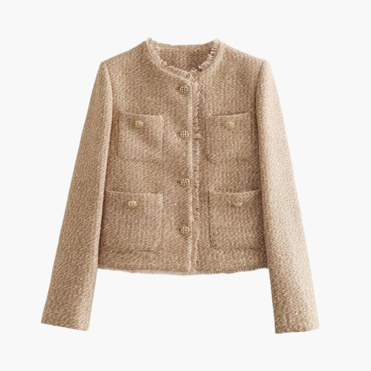 Damen Tweed Blazer – Klassisch Modern für Büro & Alltag, Femininer Schnitt