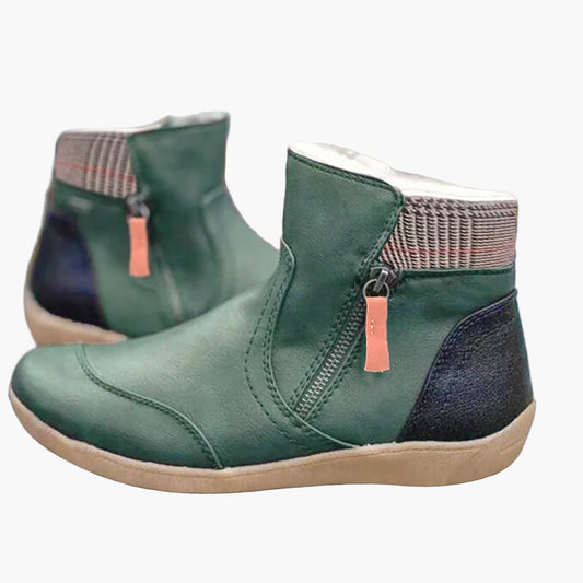 Damen Orthopädische Stiefeletten mit Doppelreißverschluss – Komfortable Alltagsschuhe für Freizeit & Stadt