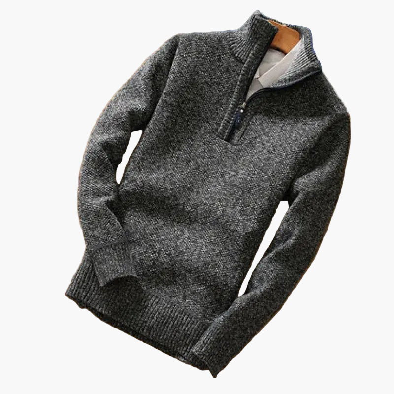 Herren Pullover mit Reißverschluss – Strick-Design – Moderner Freizeit-Look