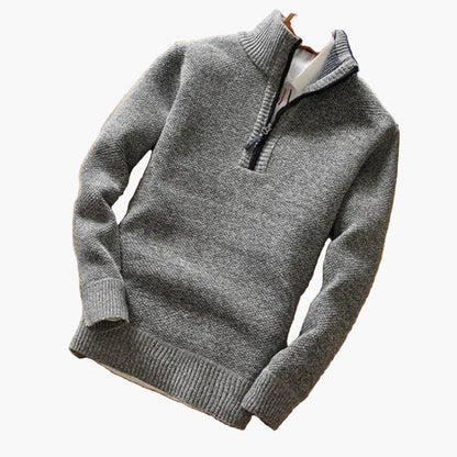 Herren Pullover mit Reißverschluss – Strick-Design – Moderner Freizeit-Look