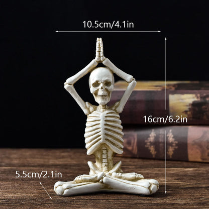 Halloween Deko Skelett Yoga Figuren – Lustige Gruseldeko für Partys & Zuhause