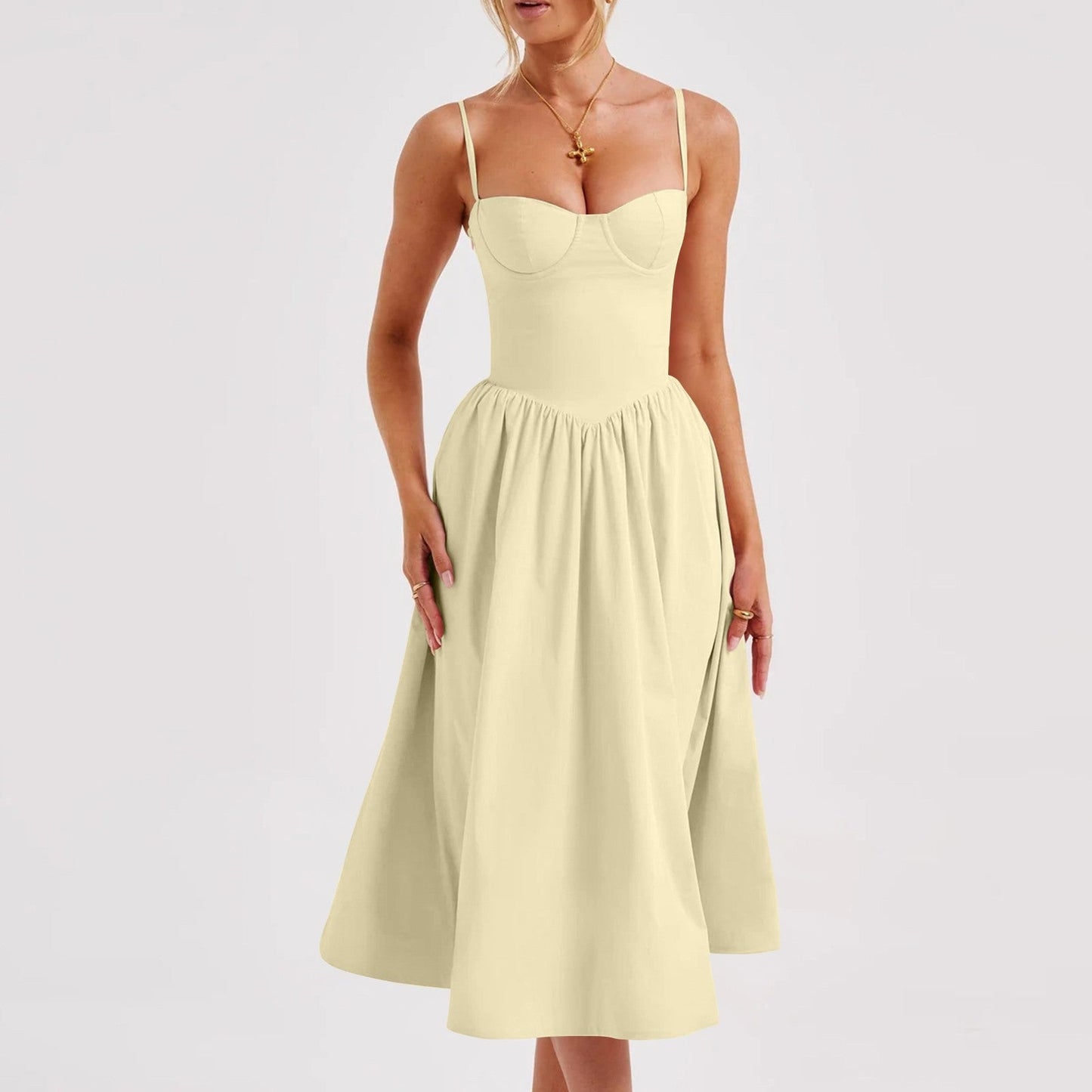 Vanessa – Französisches Retro-Langes Kleid im Hofstil