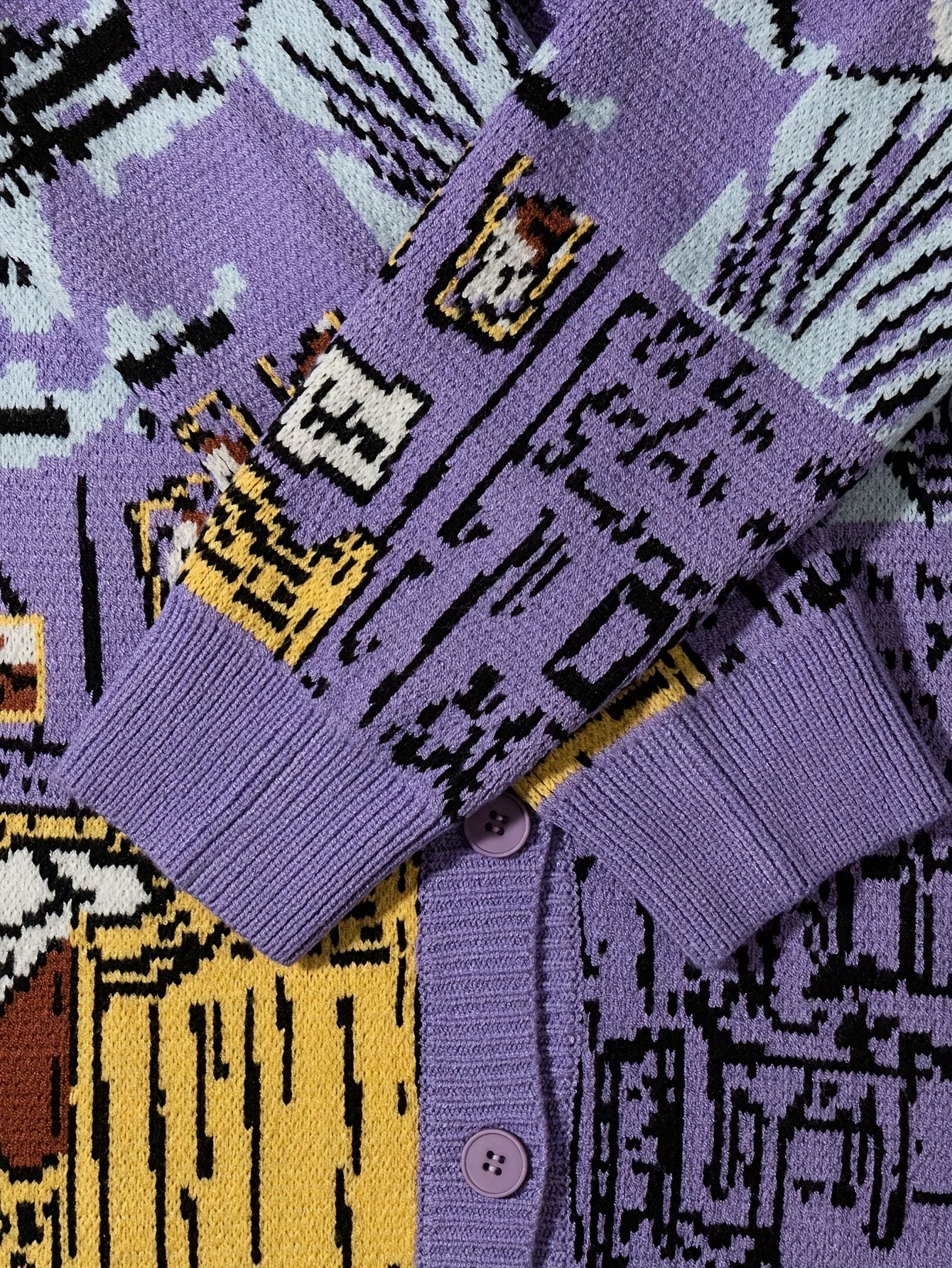 Herren Strickjacke im Kunststil mit Van Gogh Motiv – Lässige Mode für Herbst und Winter