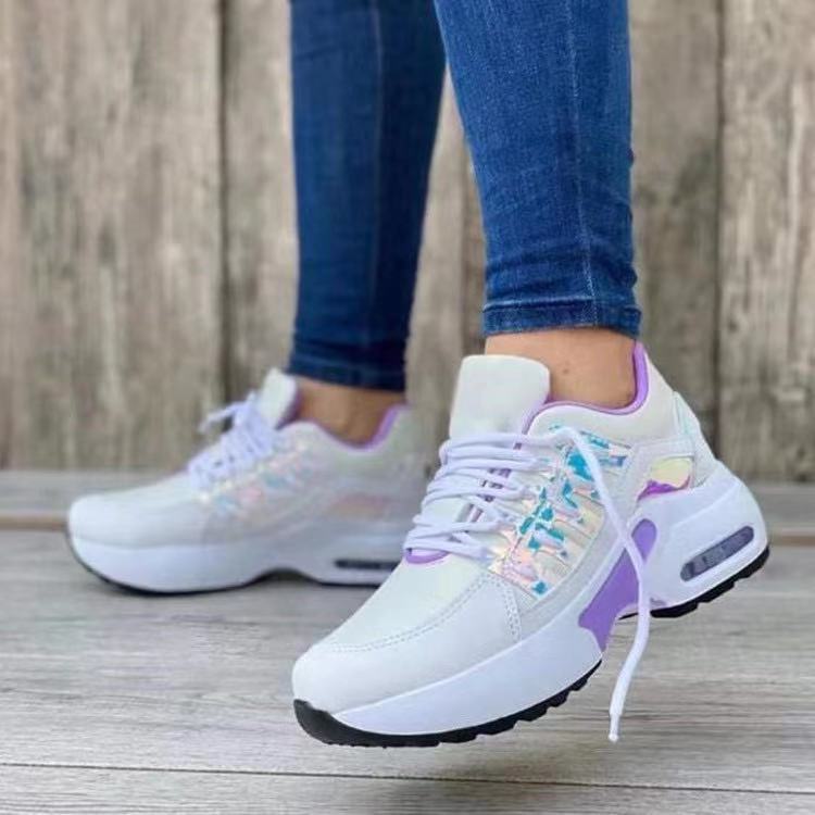 Georgina – Runde Schnürung mit Netz in Übergröße Freizeit-Sneaker