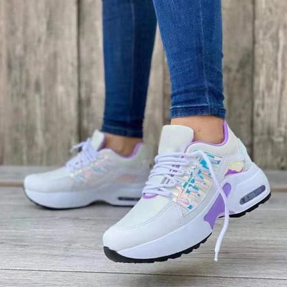 Georgina – Runde Schnürung mit Netz in Übergröße Freizeit-Sneaker