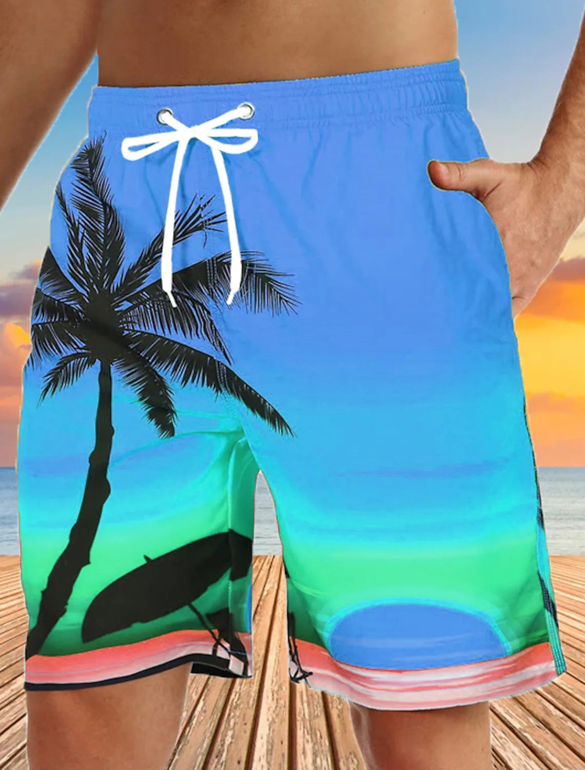 Neville – Herren Strandhose Sommer Cool Schnell trocknend Locker Große Shorts