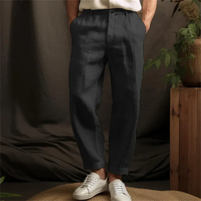George – Leichte Herren-Leinenhose in geradem Schnitt
