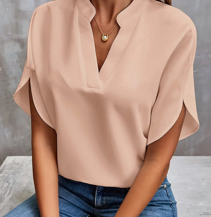 Pamela – Elegante Chiffonbluse mit V-Ausschnitt für Damen