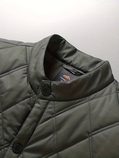 Herren Steppjacke mit modernem Rautenmuster – Eleganter Alltagsstil für Business & Freizeit