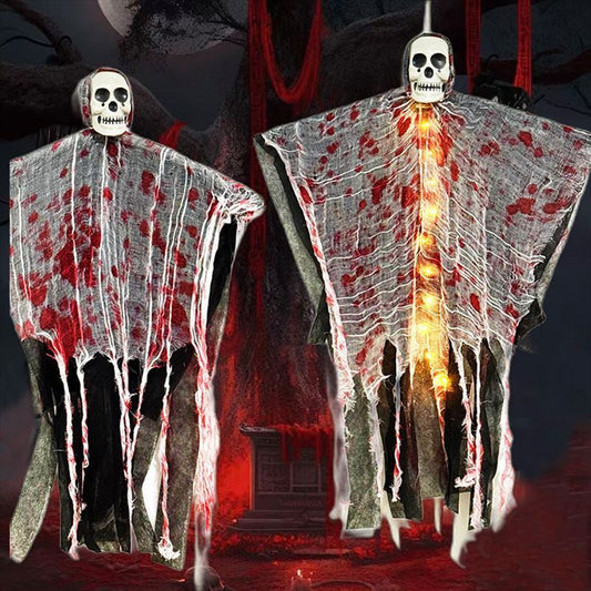 Halloween Blutige Leuchtende Hängende Skelett-Deko – Gruselige Party-Dekoration