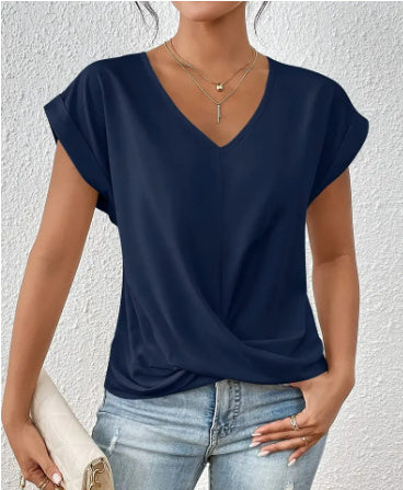Marie – Sommer Freizeit T-Shirt mit Unregelmäßigem Knoten