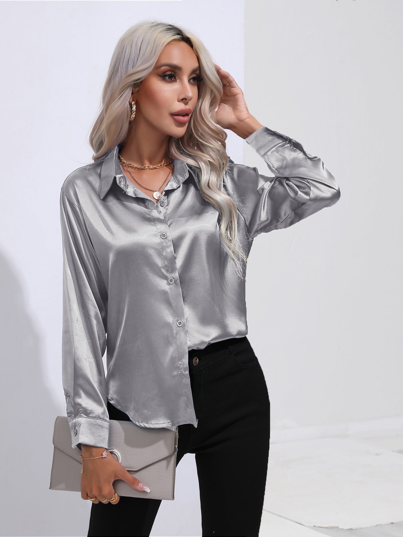 Pamela – Satin Hemd für Damen