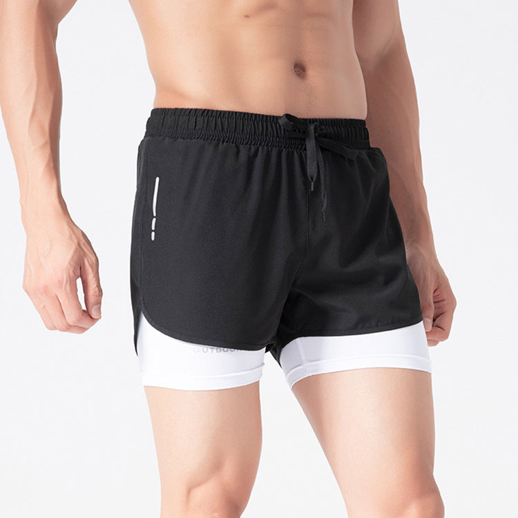 Ian – Sportliche Herren-Shorts mit Kordelzug und doppelter Schicht, schnelltrocknend und hoch elastisch