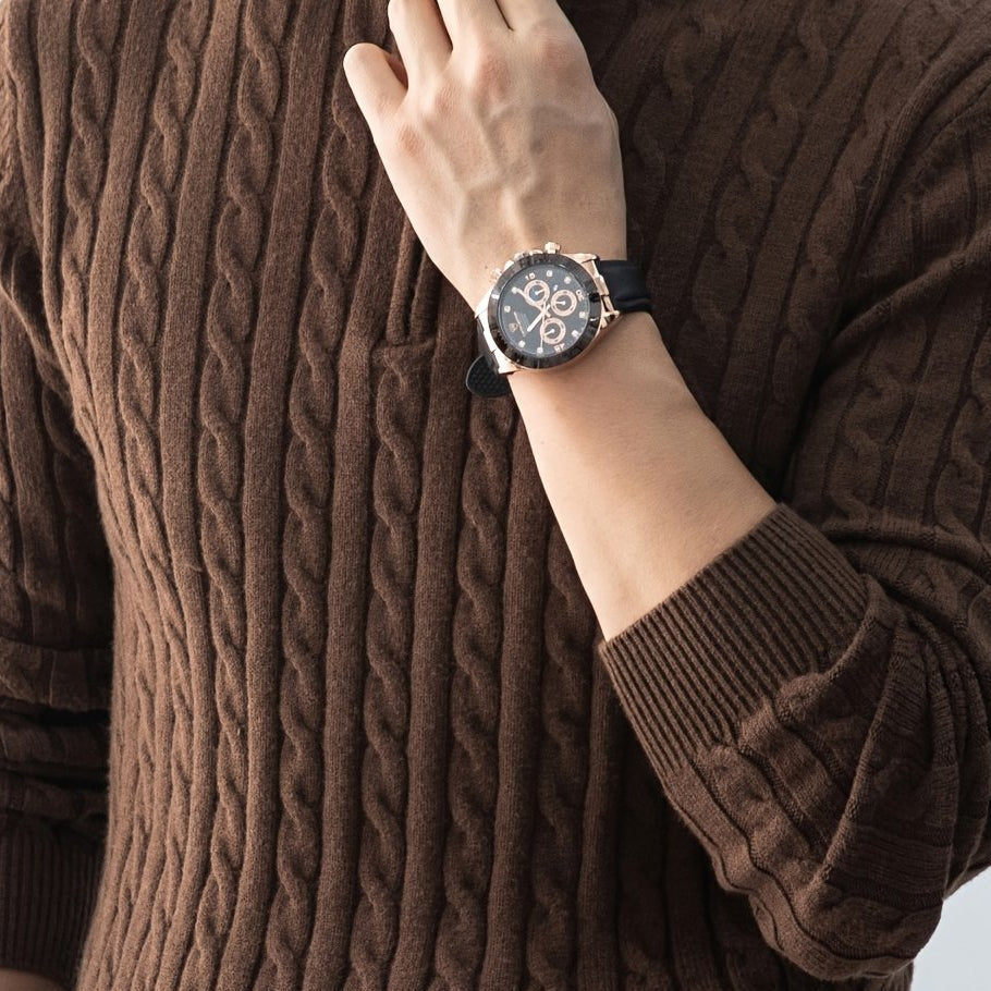 Herren Pullover mit Zopfmuster und Stehkragen – Modischer Strickpullover für Herbst und Winter, Casual Stil